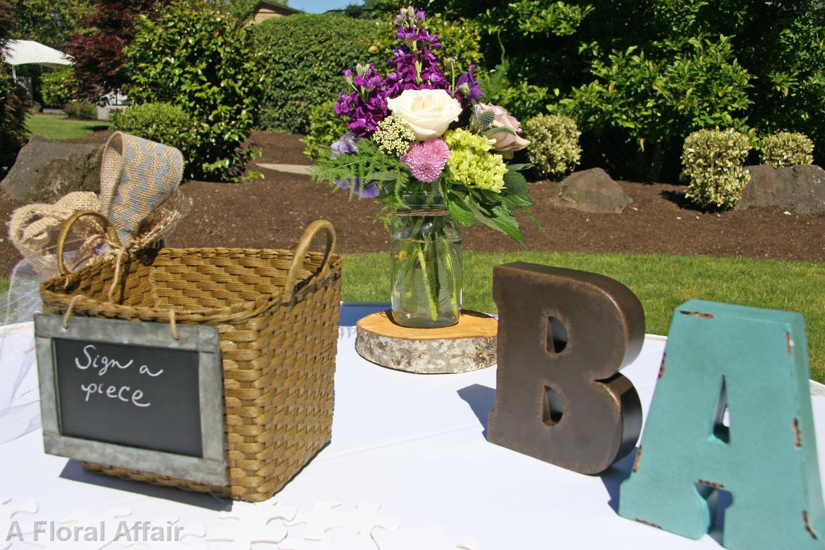 FT0695-Rustic Guest Book Table Decor