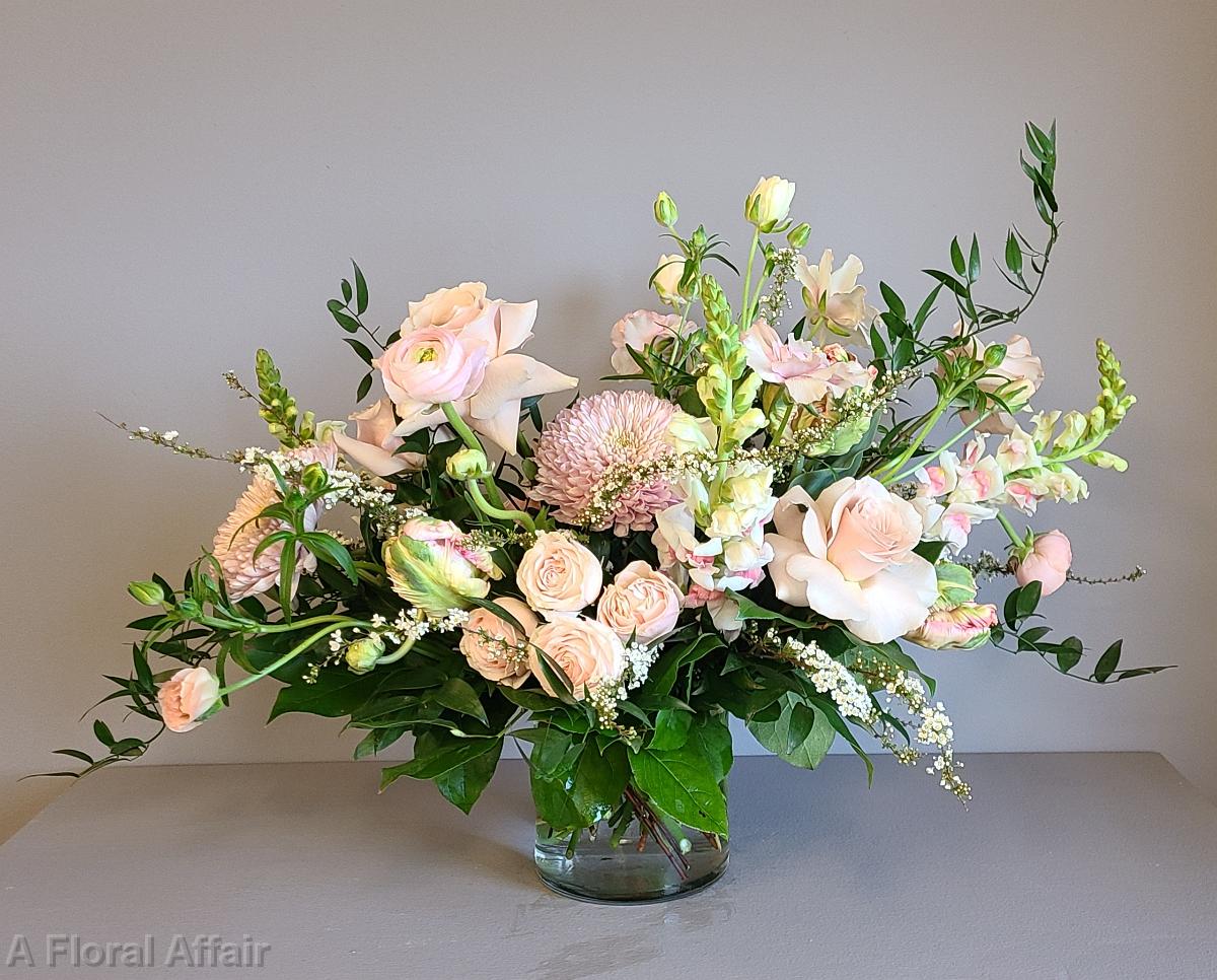 FT0780- Oval arrangement in blush for bar