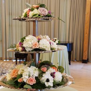 FT0738-Tiered Dessert Tray with Fresh Flowers