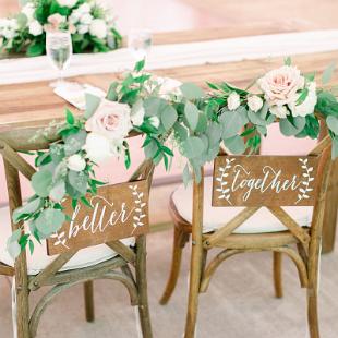 FT0766-Bride and Grooms Chair's with Eucalyptus