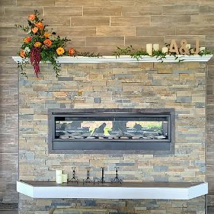 FT0777-Fireplace Mantel Floral Decor
