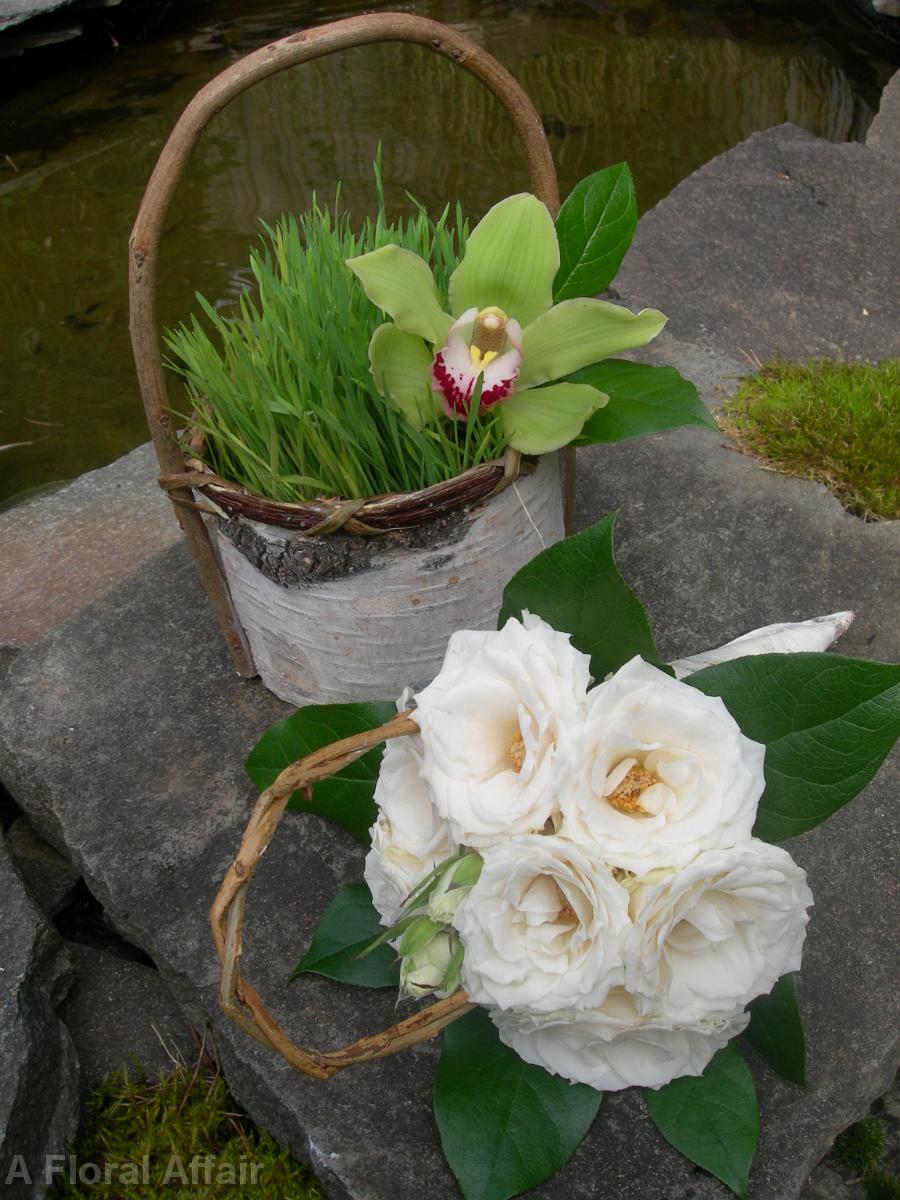 BG0058-Natural Flower Girls Basket