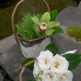 BG0058-Natural Flower Girls Basket