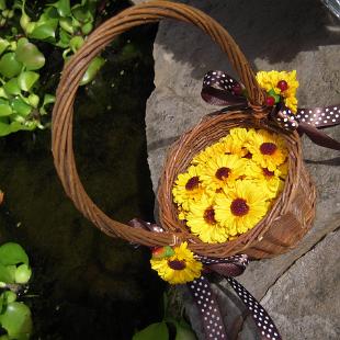 BG0064-Natural Flower Girl Basket