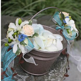 BG0072-Rustic Galvanized Flower Girl Bucket