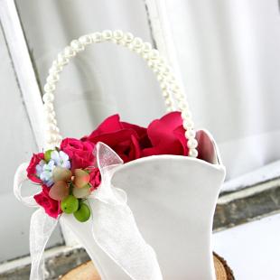 BG0077-Flower Girl Satin Basket