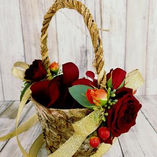 BG0093-Bark Flower Girl Basket