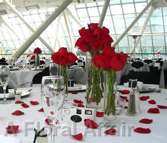 RF0917-Simple, Elegant, Red Centerpiece