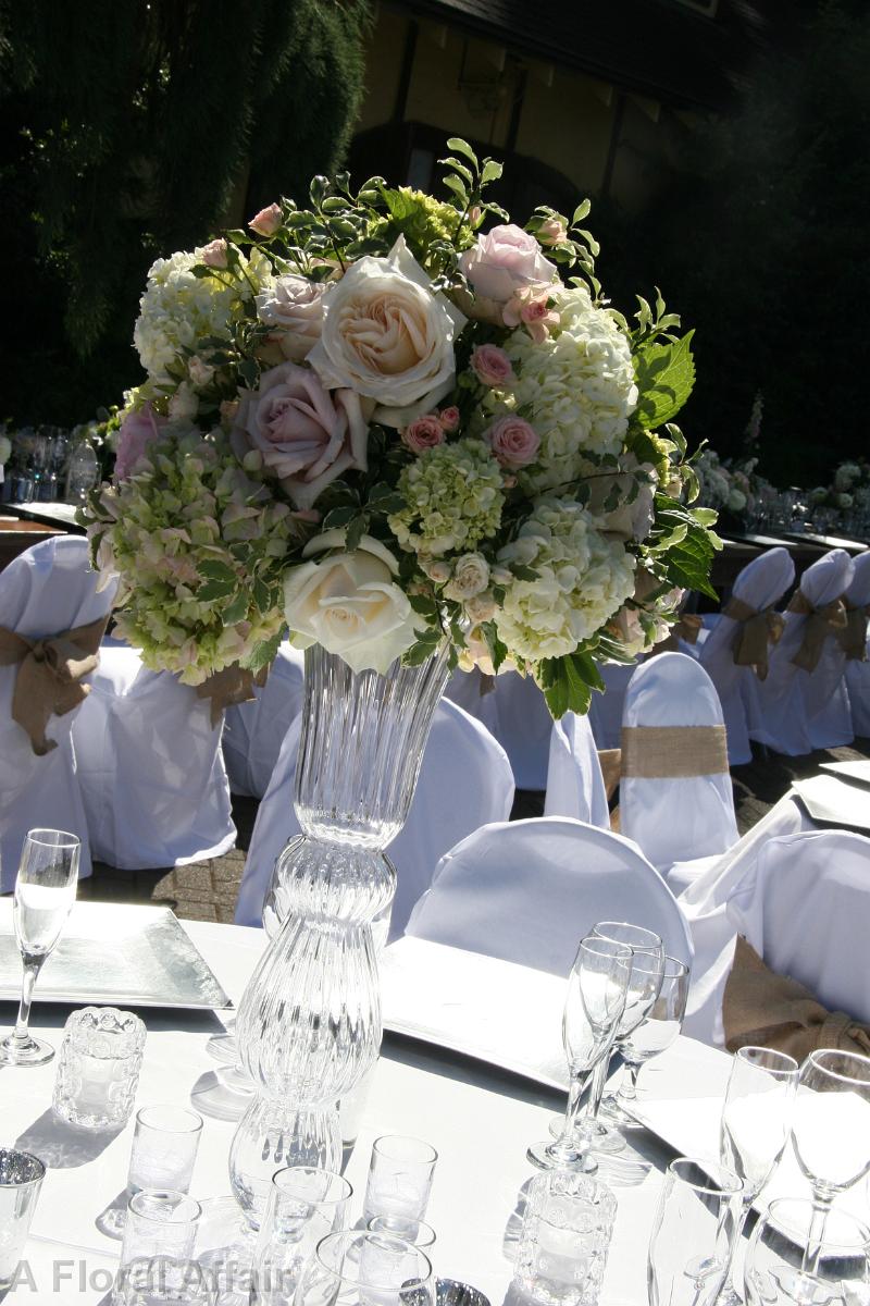 RF1157-Tall Blush and Ivory Romantic Garden Centerpiece