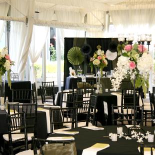 RF1093-Pink, Green, White, and Black, Elegant Garden Tall Centerpieces