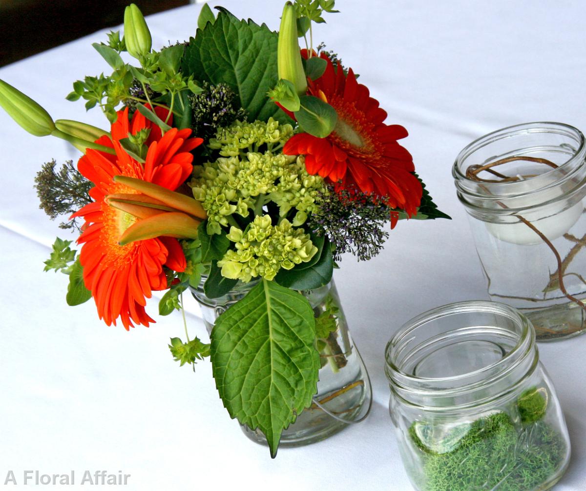 RF0466- Mason Jar Centerpiece and Candles