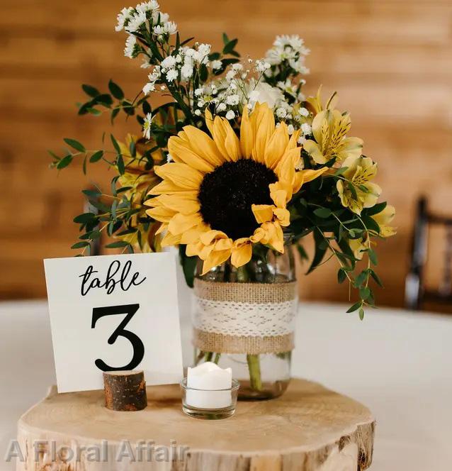 Simple Mason Jar Centerpiece with Sunflowers edited-1