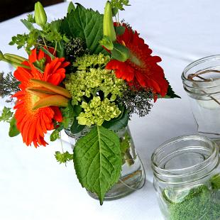 RF0466- Mason Jar Centerpiece and Candles