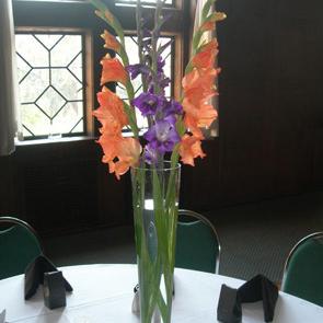 RF0867-Purple and Orange Simple Elegant Tall Centerpiece