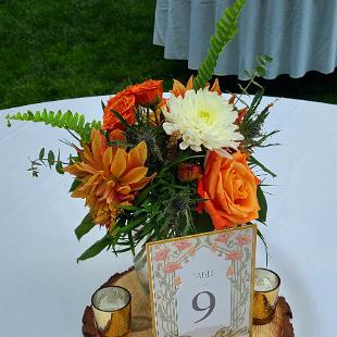 RF1539- Orange and Rust Wedding Centerpiece