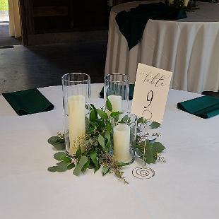 RF1541- Candles and Greenery Centerpiece