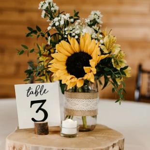 Simple Mason Jar Centerpiece with Sunflowers edited-1