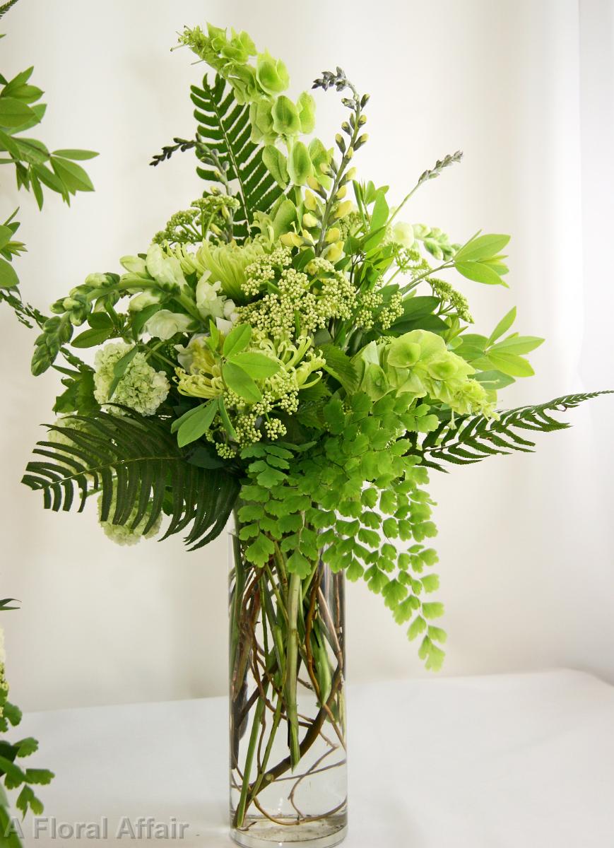 CF0628-Medium All Green Woodland Flower Arrangement-1