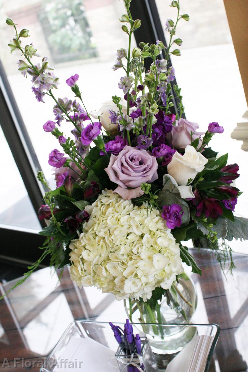 FT0712-Lavender, White and Purple Elegant Chic Guest Book Arrangement