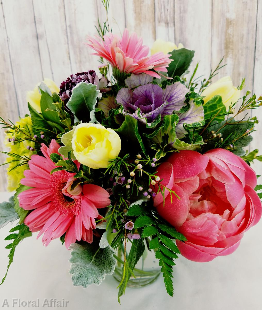 RF1368-Spring Coral Peony Centerpiece