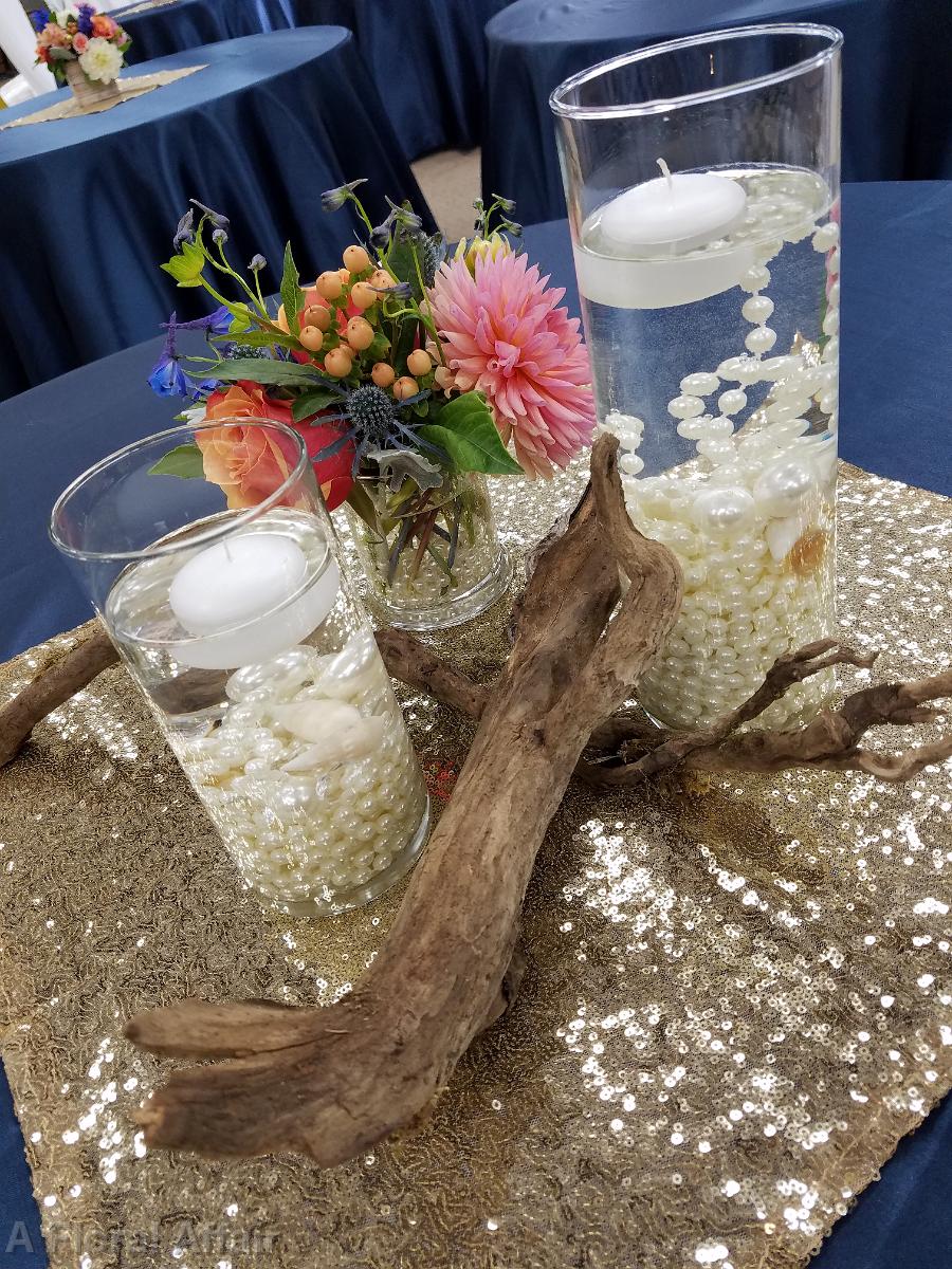 RF1417-Beach Themed Centerpiece with Pearls