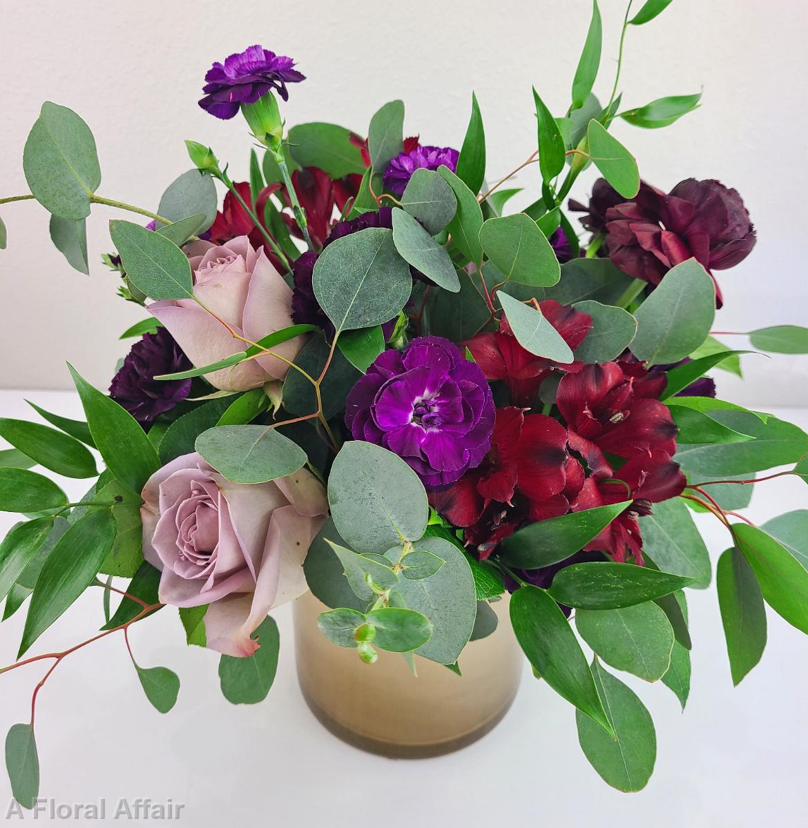 RF1509-Jewel Tone Centerpiece with Greenery