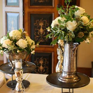 RF0350-Vintage Silver and Ivory Buffet Arrangements