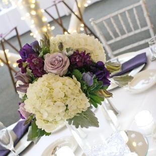 RF0523-Elegant Purple and White Centerpiece