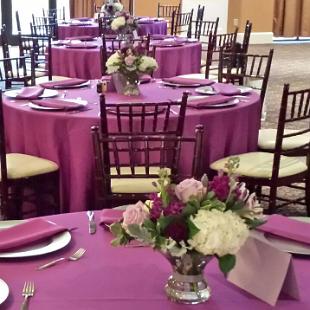 RF1280-Plum, Lavender and White Elegant Centerpiece