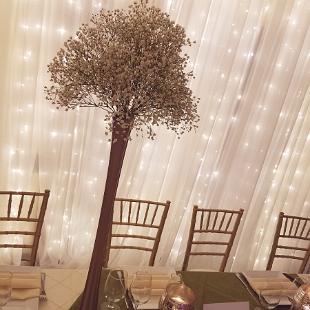 RF1348-Tall Rose Gold Baby's Breath Centerpiece