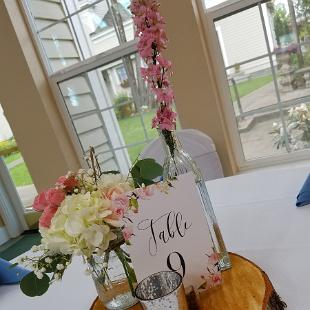 RF1382-Pink and White Rustic Table Centerpiece