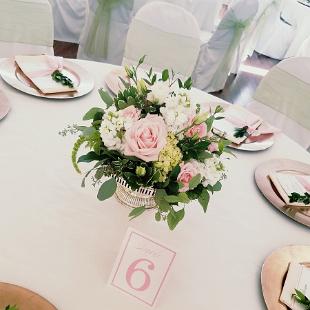 RF1391-Silver, Blush and White Wedding Centerpiece