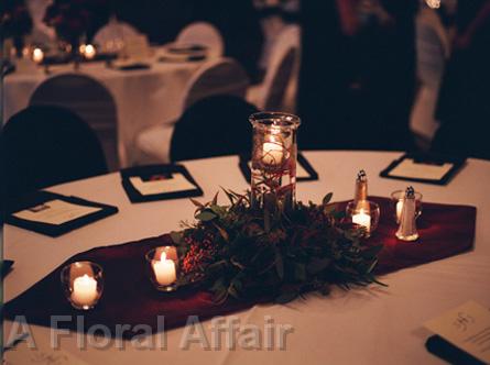 RF0337-Rustic Natural Fall Wreath and Cylinder Candle Centerpiece