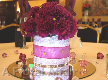 RF0990-Whimsical, Burgundy Centerpiece