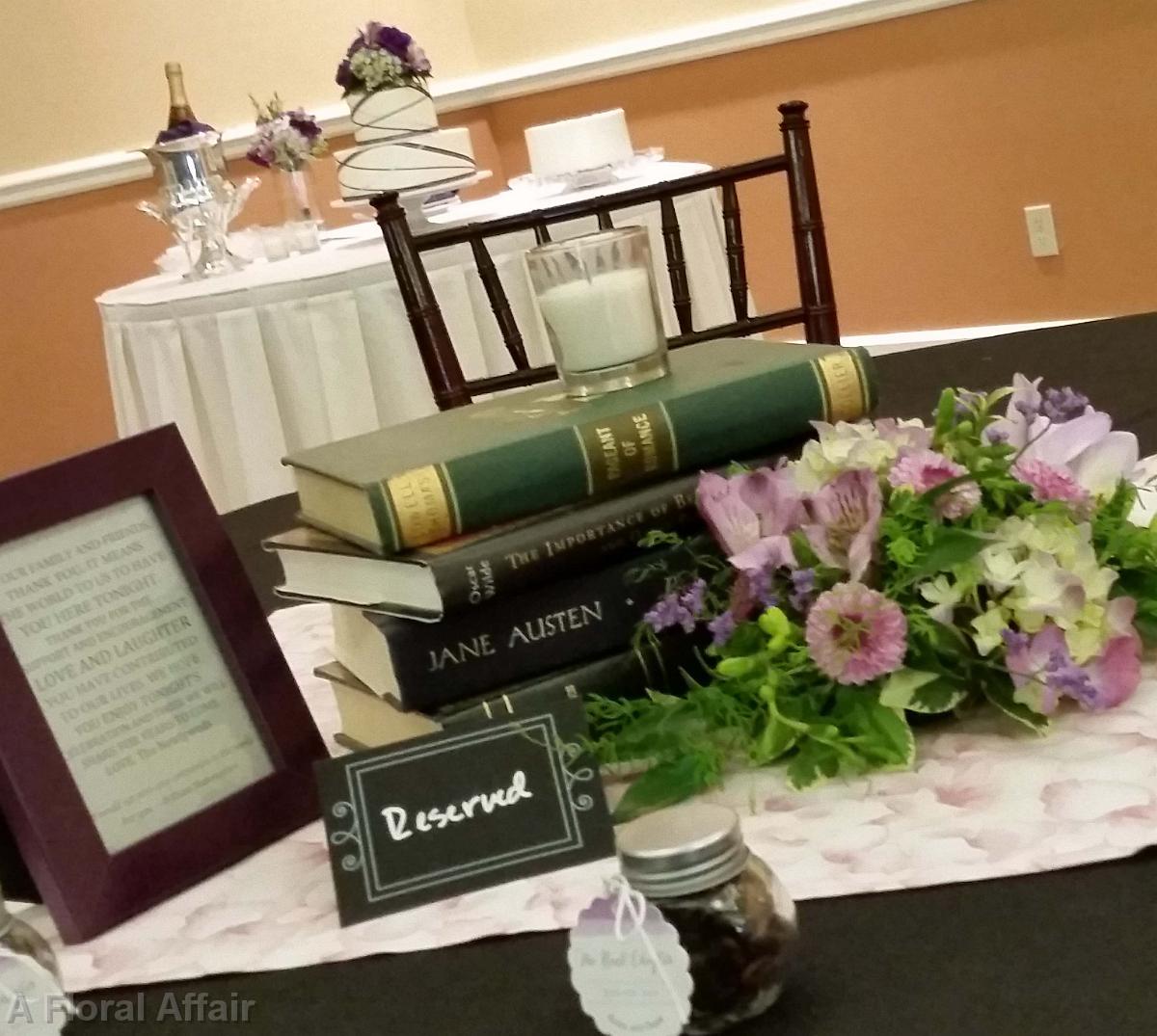 RF1198-Antique Books and Floral Centerpiece