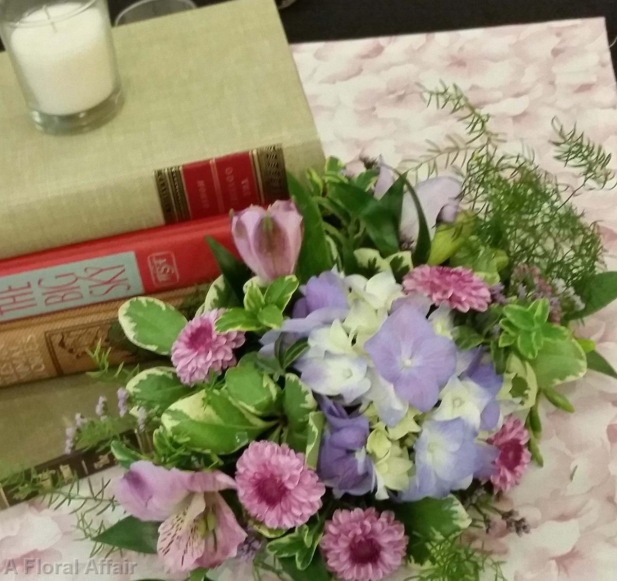 RF1199-Vintage Book and Floral Centerpiece