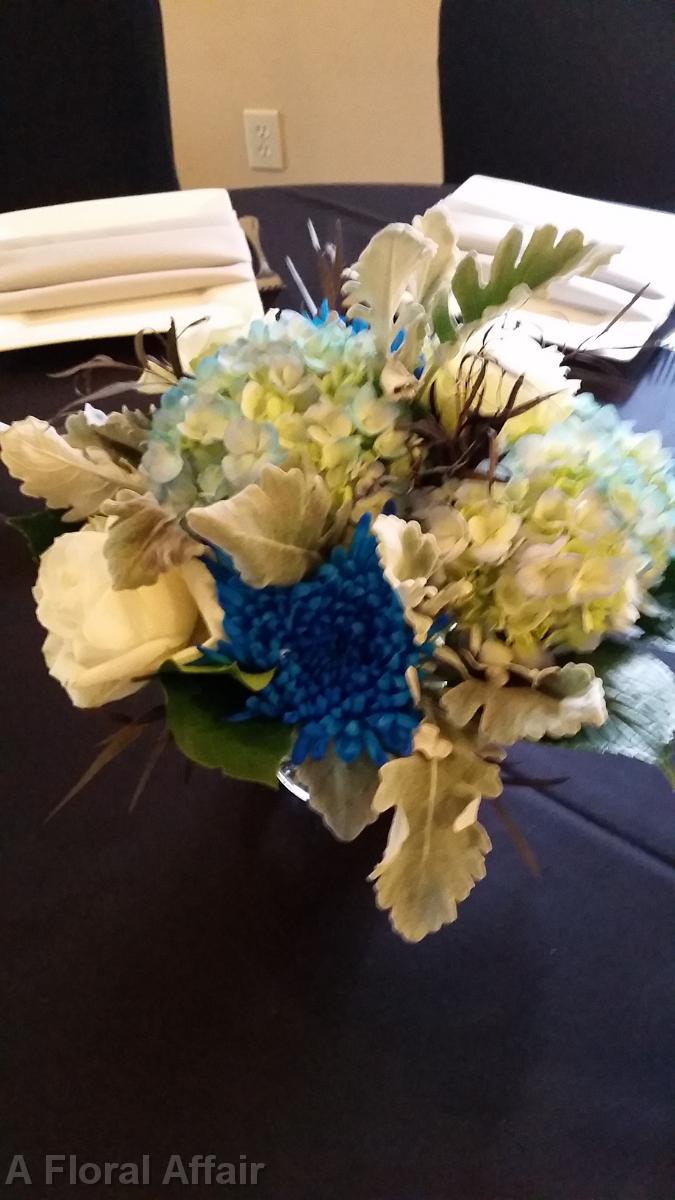 RF1311-Low Teal, Black, White and Gray Centerpiece