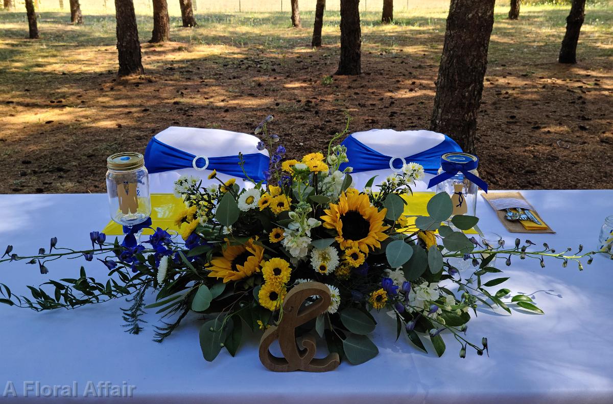 RF1513-Yellow and Blue Sunflower Head Table Arrangement edited-1