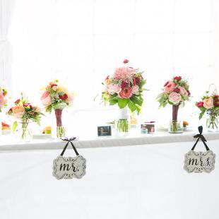FT0735-Rock Creek Country Club Head Table Using Bridesmaids Bouquets