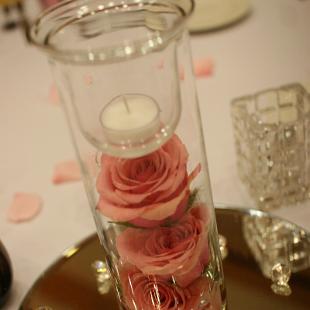 RF0026-Simple Pink Rose Centerpiece