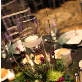 RF0360-Rustic Centerpiece with Peacock Feathers