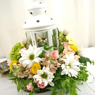 RF0578-White Ikea  Lantern Centerpiece