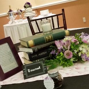 RF1198-Antique Books and Floral Centerpiece