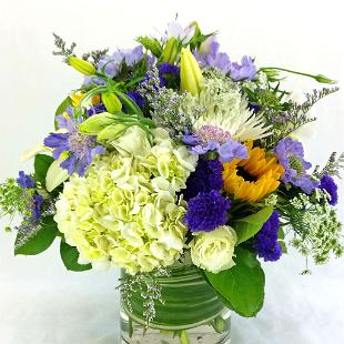 RF1231-Purple, White and Yellow Garden Centerpiece edited-1