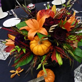 RF1243-Orange, Burgandy, Purple and Black Halloween Centerpiece i