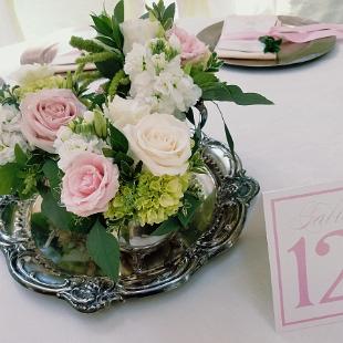 RF1394-Vintage Silver Wedding Centerpiece