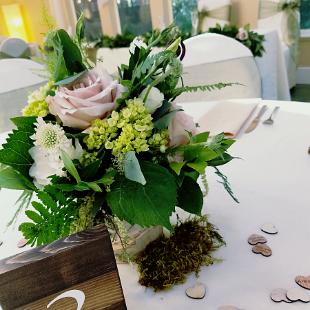 RF1399-Blush Natural Woodland Wedding Centerpiece