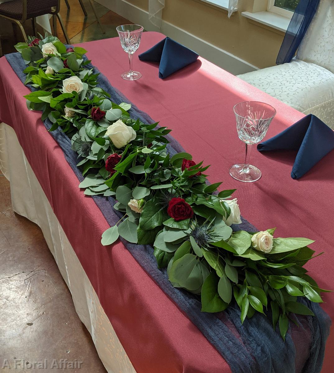 RF1528- Headtable Garland with Flowers
