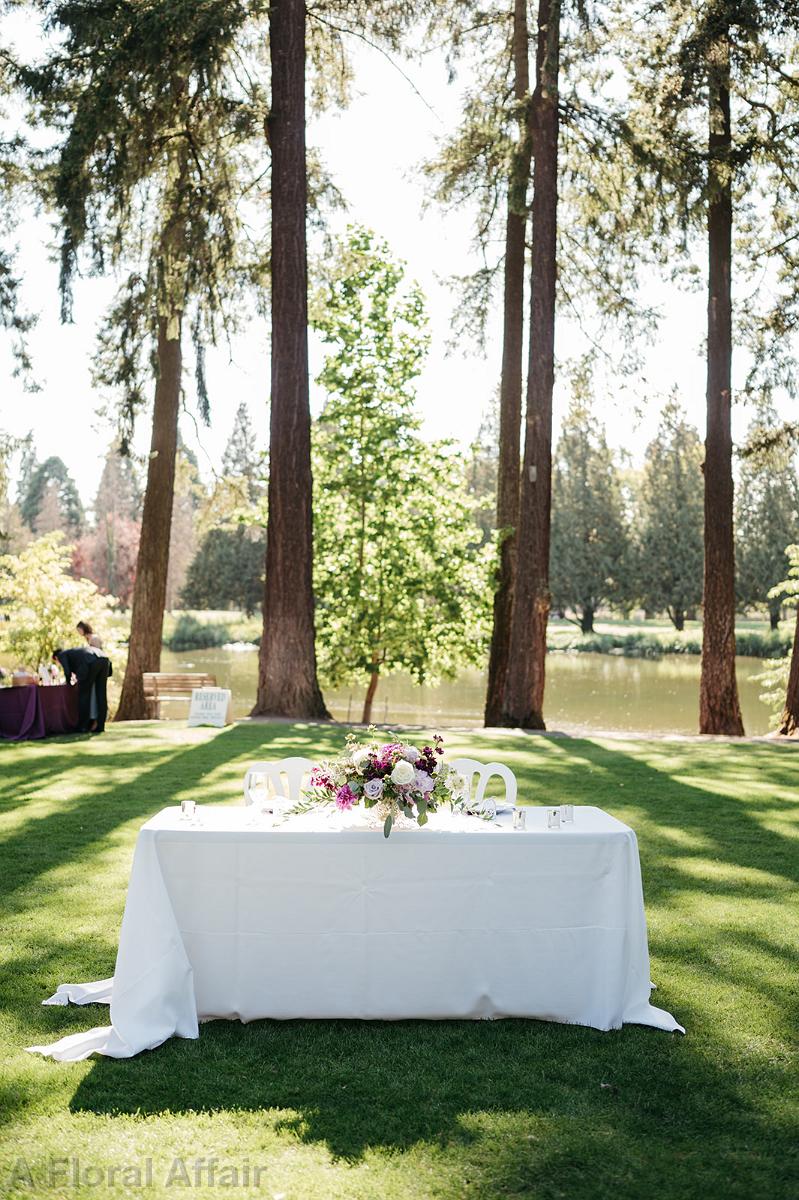RF1532 - Purple and Lavender Vintage Sweetheart Table Arrangment