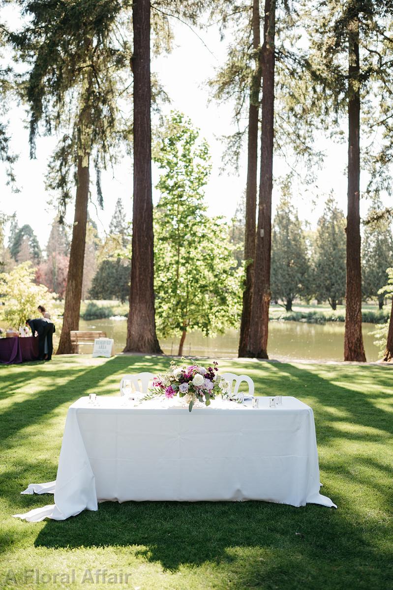 RF1532 - Purple and Lavender Vintage Sweetheart Table Arrangment